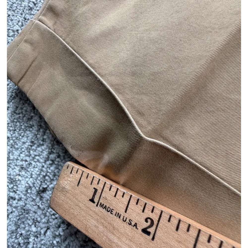 VTG Polo Ralph Lauren Hammond Pant Men 36x30 Tan Double‎ Pleated Cuffed Chinos